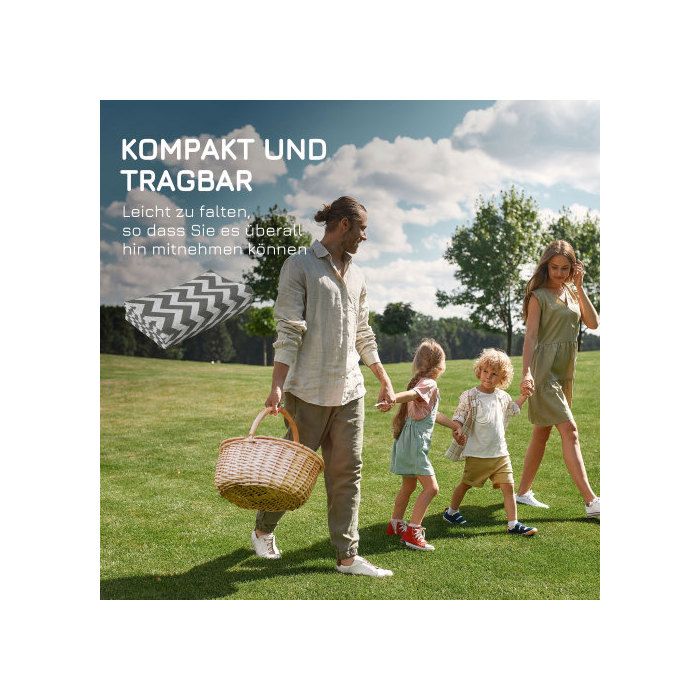 Tapis d'extérieur - MUVOE - 121x182cm - Imperméable - Gris clair+blanc - Rectangulaire