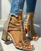 Woman Sandals Shoes Sandalias Mujer Summer Style Wedges Pumps High Heels Slip On Bling Fashion Gladiator Shoes Women