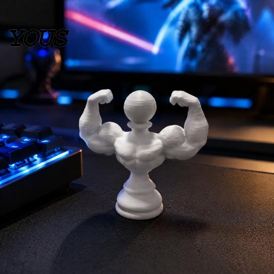 Домашний декор на тему фитнеса, 3D-печатные шахматные фигуры мускулистых мужчин, креативные фигурки мышц, полимерные скульптуры-украшения для декоративных фигурок