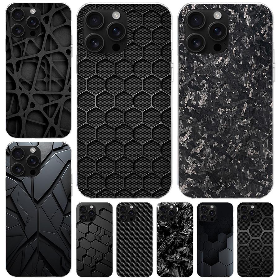 Мягкий чехол для телефона с узором из кованого карбона для IPhone 11 17 Air 16E 16 Pro Max 15 + 14 Plus 13 Mini 12 Apple 7 SE 8 Fundas Coque 11 1