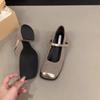 WomenFashion Square Toe Women Fashion Mary Jane Shoes Soft Sole Ballet Shoes Luxury Shallow Buckle Women  Brand Heels Sandals