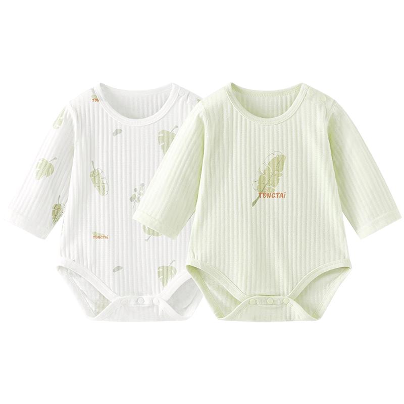TONGTAI Baby Summer Pure Cotton Long Sleeve Bodysuit
