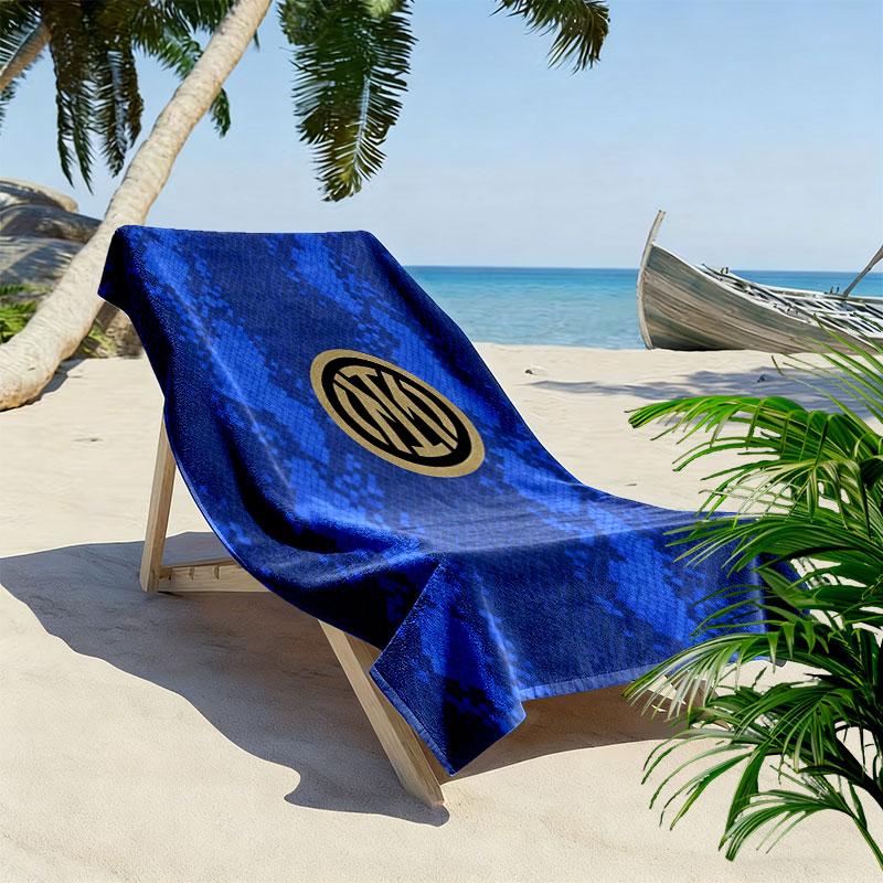 Milan Football Club Print Beach Towel, Large Soft Quick Dry Towel for Beach Camping Swimming