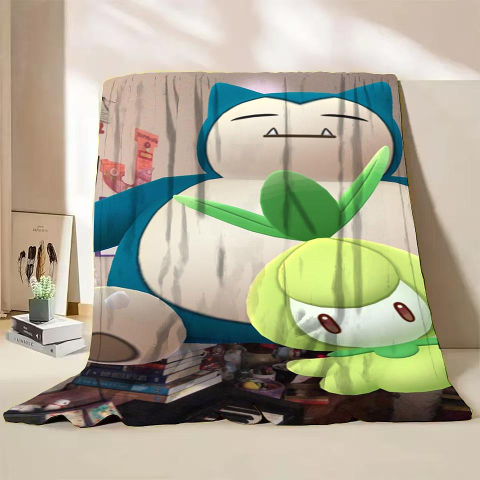 Фланелевое пушистое флисовое одеяло Pokemon Snorlax для дома, спальни, кровати, дивана, офиса, детское покрывало, взрослое мягкое одеяло, милый подарок для ребенка