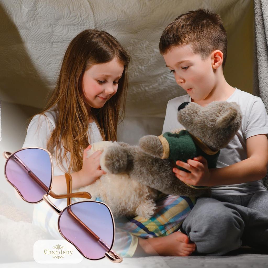 [Chandini] Glasses for stuffed toys, gradient, stylish, heart-shaped, cute, present, gift, 10cm wide, purple, blue