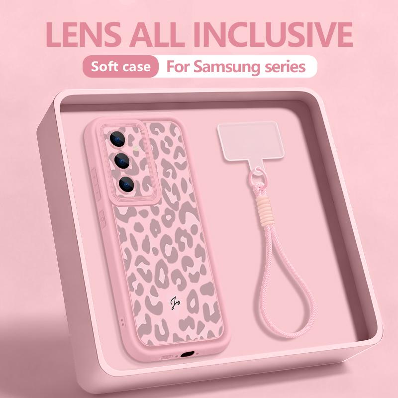 Чехол-шнурок с леопардовым принтом для Samsung Galaxy S25 S24 FE S26 S24 S23 S22 Ultra S23 Plus S25 Edge Мягкий ремешок Чехол для телефона