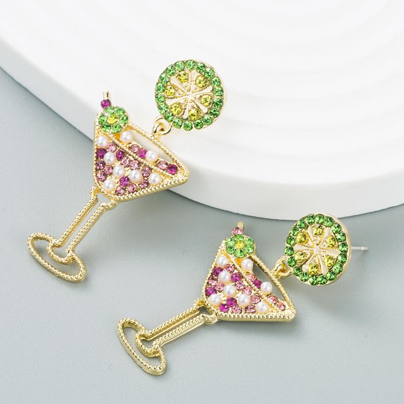 Женские забавные серьги-подвески из титанового стального сплава, акриловые красочные хрустальные коктейльные серьги с геометрическим узором для ушей