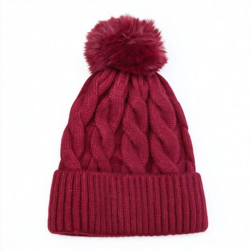 Unisex Winter Knit Beanie Hat With Cable Twist Warm Thick Acrylic Cap Men Women Kids