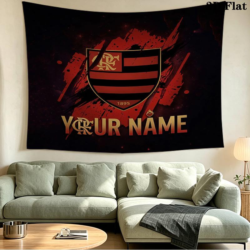 Custom Name Flamengo Printed Tapestry – Wall Hanging for Bedrooms, Dorms, and Home Decor