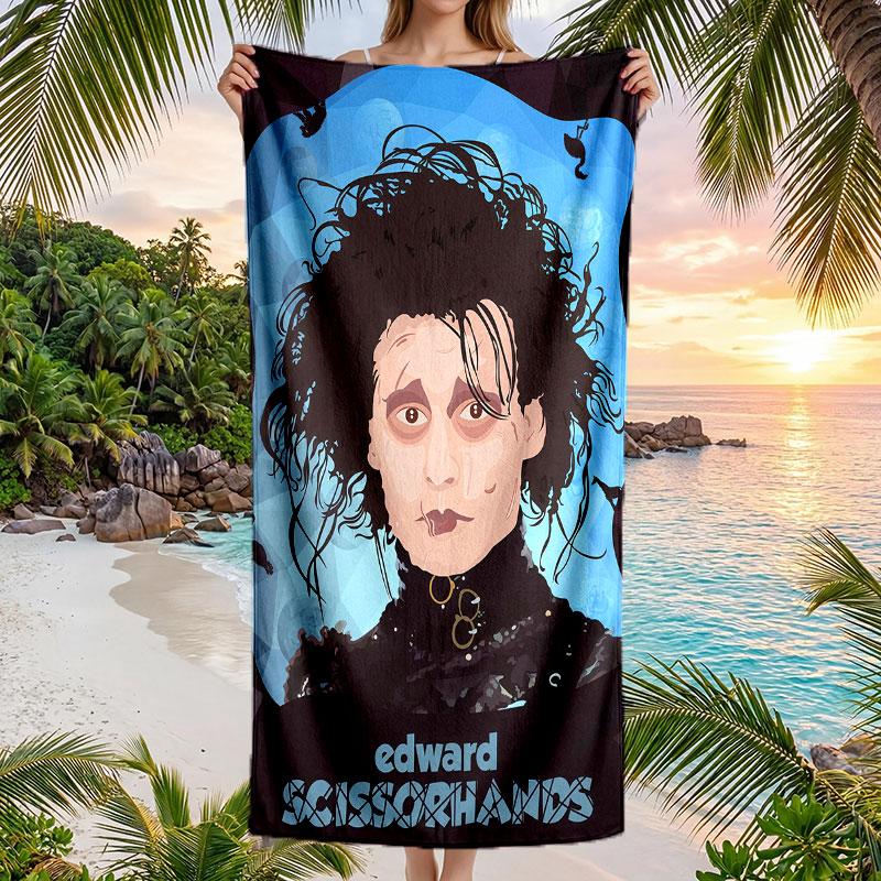 Large Beach Towel Quick Dry Absorbent Towel For Beach IndoorEdward Scissorhands