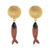 Korean Style Bohemian Dangle Earring Metal Animals Earrings Retro Fish Pendant Earrings  Beach