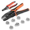 KF CPTEC Crimping Pliers Crimping Tool Set 9pcs Ratcheting Wire Crimper Heat Shrink Open Barrel Insulated and Ferrule Connectors Wire Crimping Tool