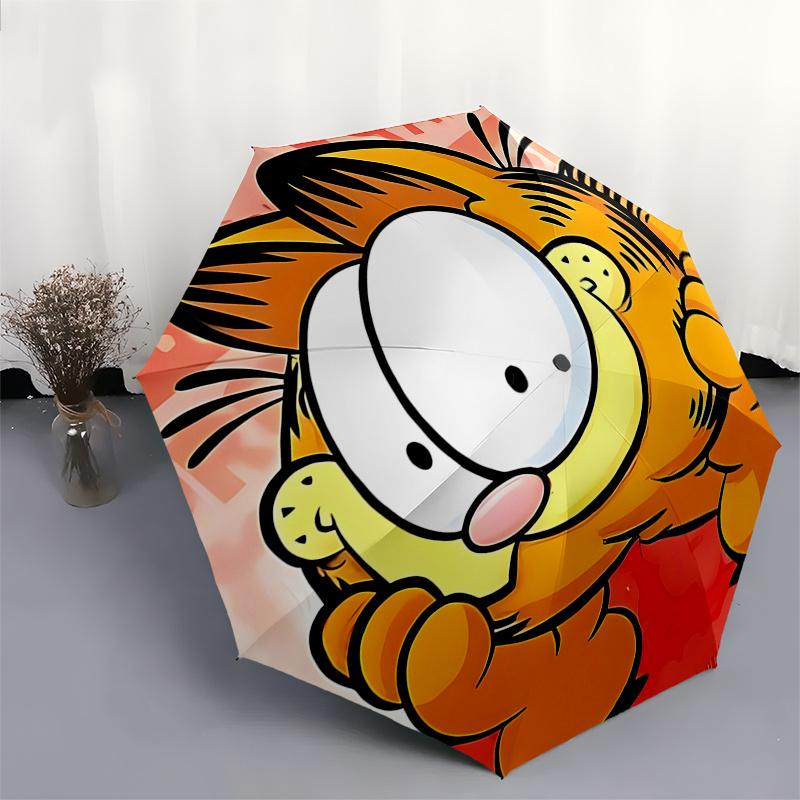 Garfield Outdoor Umbrella with Automatic Open/Closed Mechanism, Foldable Design, 8-Rib Iron Frame - Perfect Gift for Fans and Travelers01042
