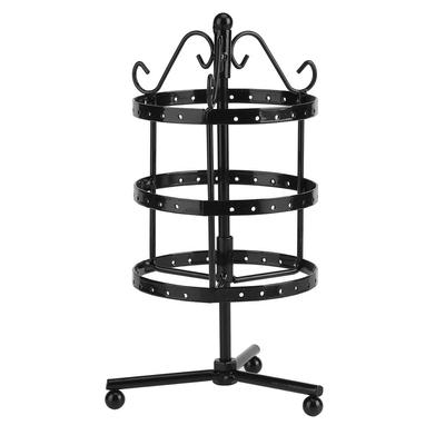 3Colors Creative 3Tiers 72Holes вращающийся органайзер для сережек подставка для дисплея металлический держатель для ювелирных изделий