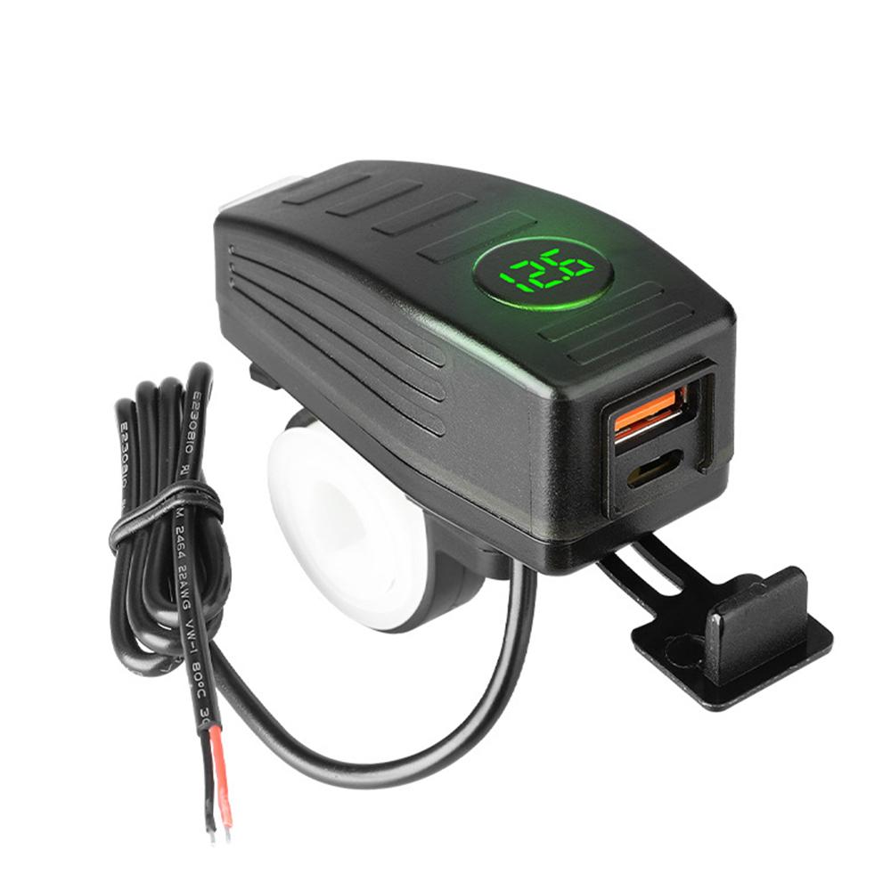 USB-зарядное устройство для мотоцикла с вольтметром PD QC3.0, быстрая зарядка на руль 12/24 В, водонепроницаемый адаптер для розетки, аксессуары для мотоциклов