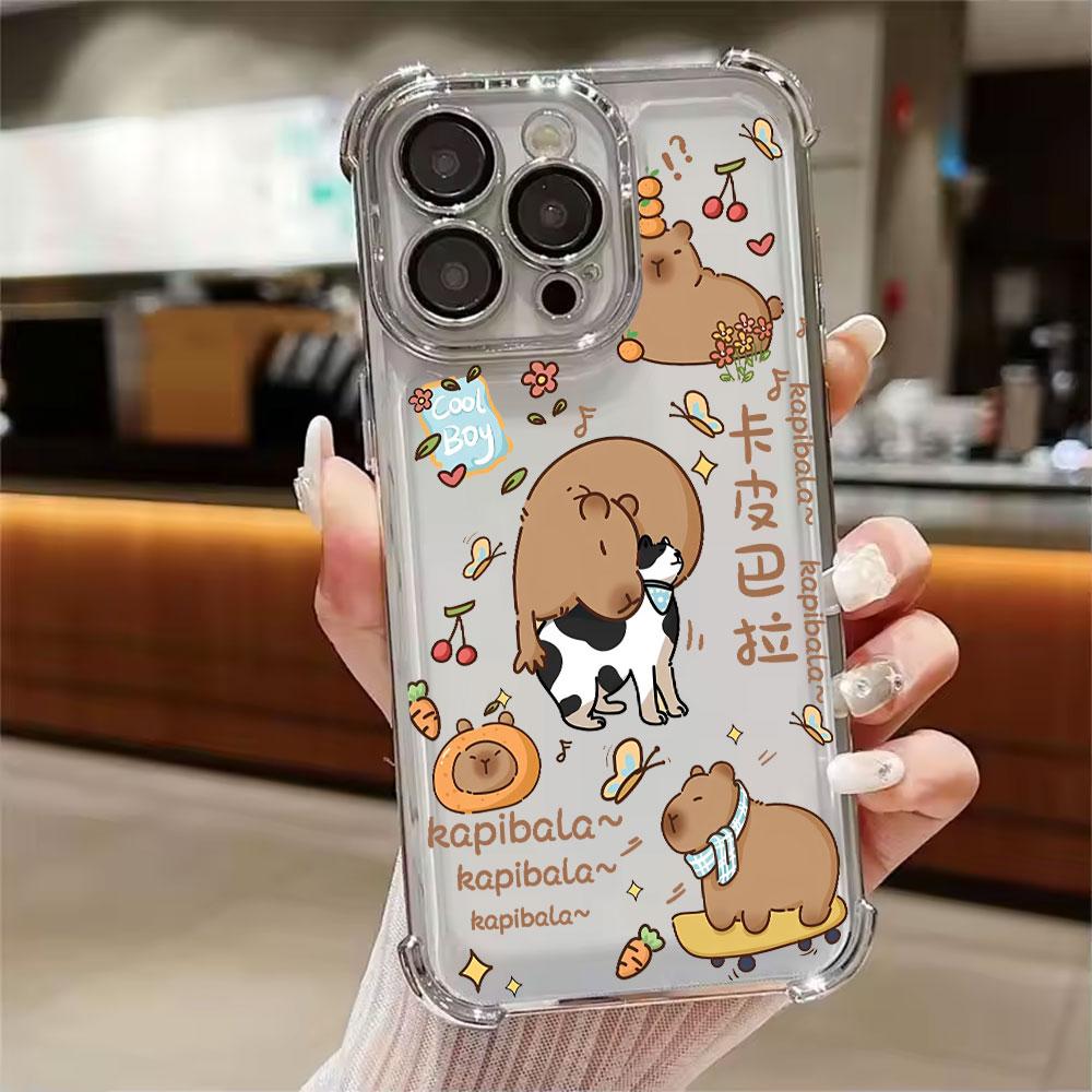 Cute Little Capybara Phone Case For Xiaomi 15T 14T 13 Pro 15 F8 Ultra Poco X7 F7 Pro X3 X5 X6 F5 M7 Soft Shockproof Clear Cover