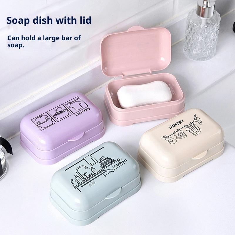 Soap Case Simple Flap Drainage Box Bathroom Toilet Waterproof Soap Storage Box Dormitory Home Travel Large Soap Dish