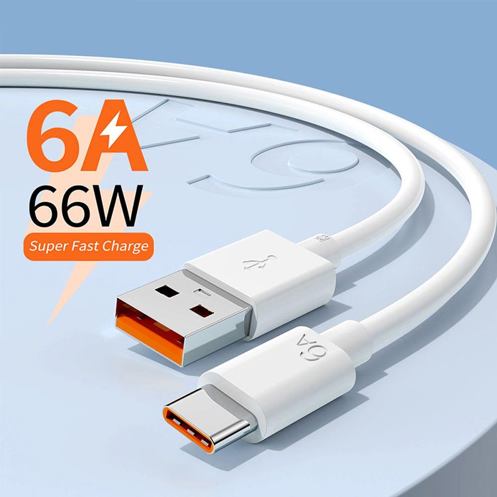 C USB 6A 66W Digital Cables Mobile Phone Sync Wire Data Cord USB Type C Cable 6A Fast Charger Cable