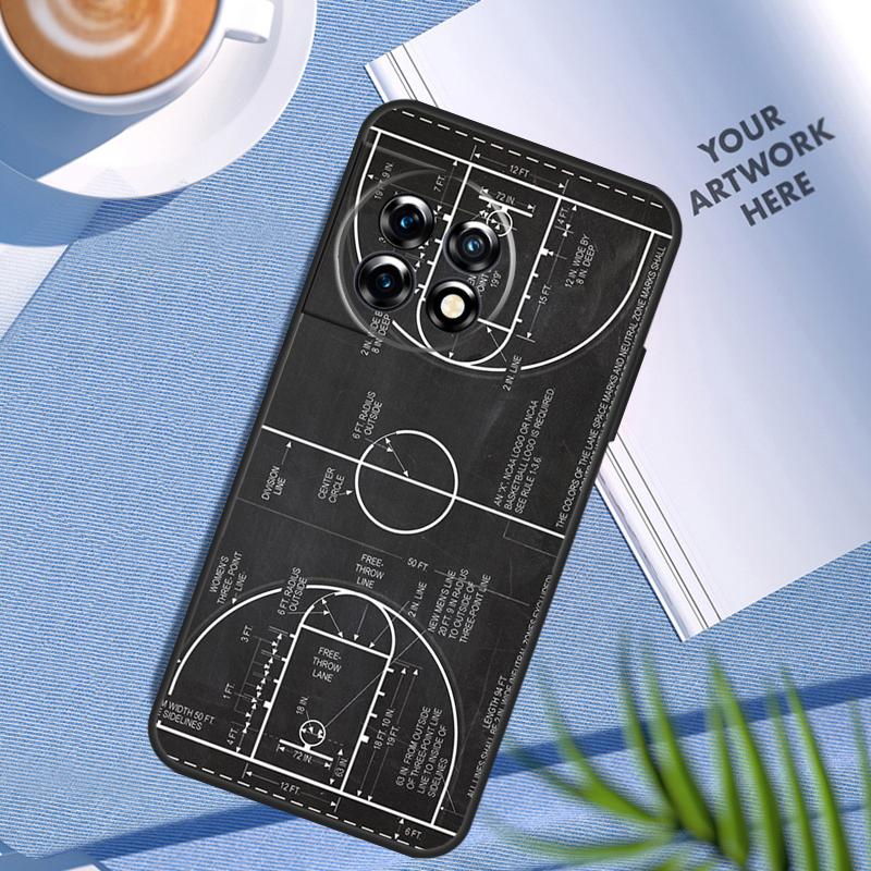 Чехол-диаграмма баскетбольной площадки для OnePlus Nord 5 CE 2 3 4 Lite N30 OnePlus 11 12 13 15 12R 13R 10T 13T 9 10 Pro