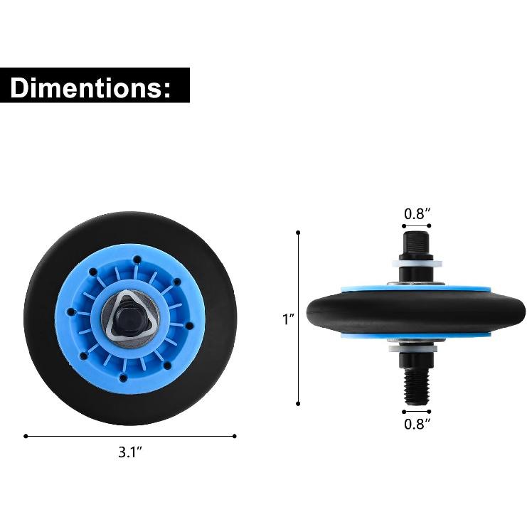 Комплект роликов для сушильной машины DC97-16782A для Samsung DV45H7000EW/A2 DV42H5200EP/A3 DV48H7400EW/A2 DV45H7000EW/A2 DV42H5000EW/A3, Замена DC97-16782C DC97-16782D