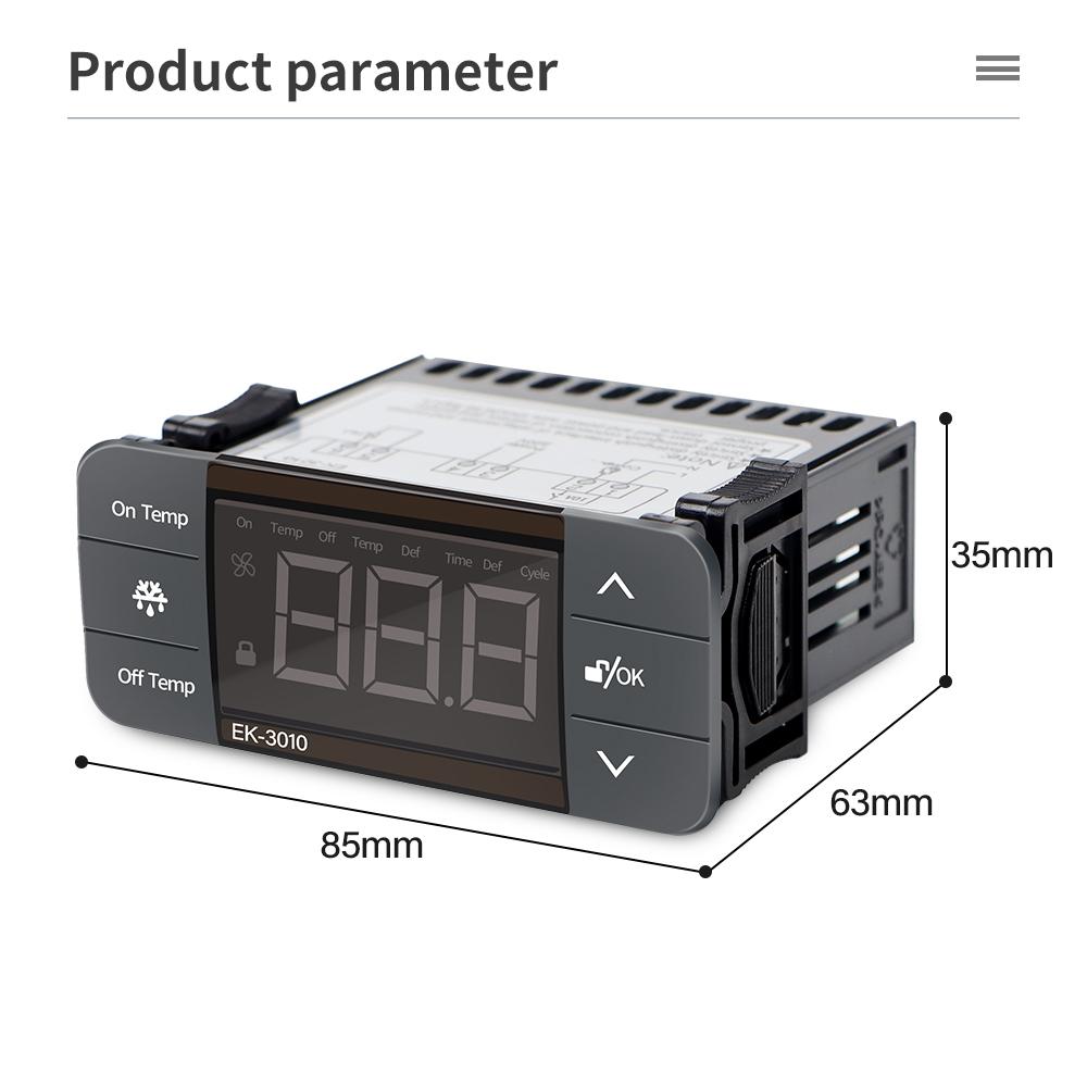 EK-3010/EK-3020/EK-3030 Светодиодный цифровой термостат Регулятор температуры Терморегулятор Сигнализация размораживания системы охлаждения