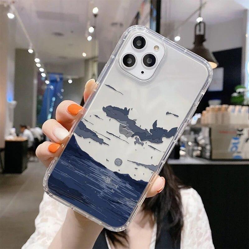 Корейский чехол для телефона с пейзажем заката Funda для iPhone 13, чехол для iPhone 11 14 12 Pro Max XR XS Max 7 8 15 Plus SE Mini, мягкий чехол