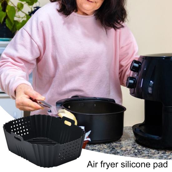 Silicone Air Fryer Liners for Ninja SL400UK Non-Stick Baking Tray Reusable Air Fryer Basket Kitchen Cooking Accessory