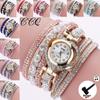 Bg CCQ Women Bracelet Dial Watch Rhinestone Crystal Analog Quartz Vintage Wristwatches