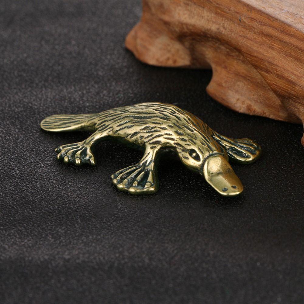Living Room Unique Design Tea Pet Animal Statue Miniatures Figurines Metal Crafts Platypus Ornament