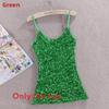 Polyester Sequin Tank Top For Women Spring Slim Fit Casual Blouse
