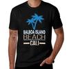 Balboa Island Beach California with Palm Trees T-Shirt Mens Graphic T Shirts Man T Shirt Cotton T-Shirt