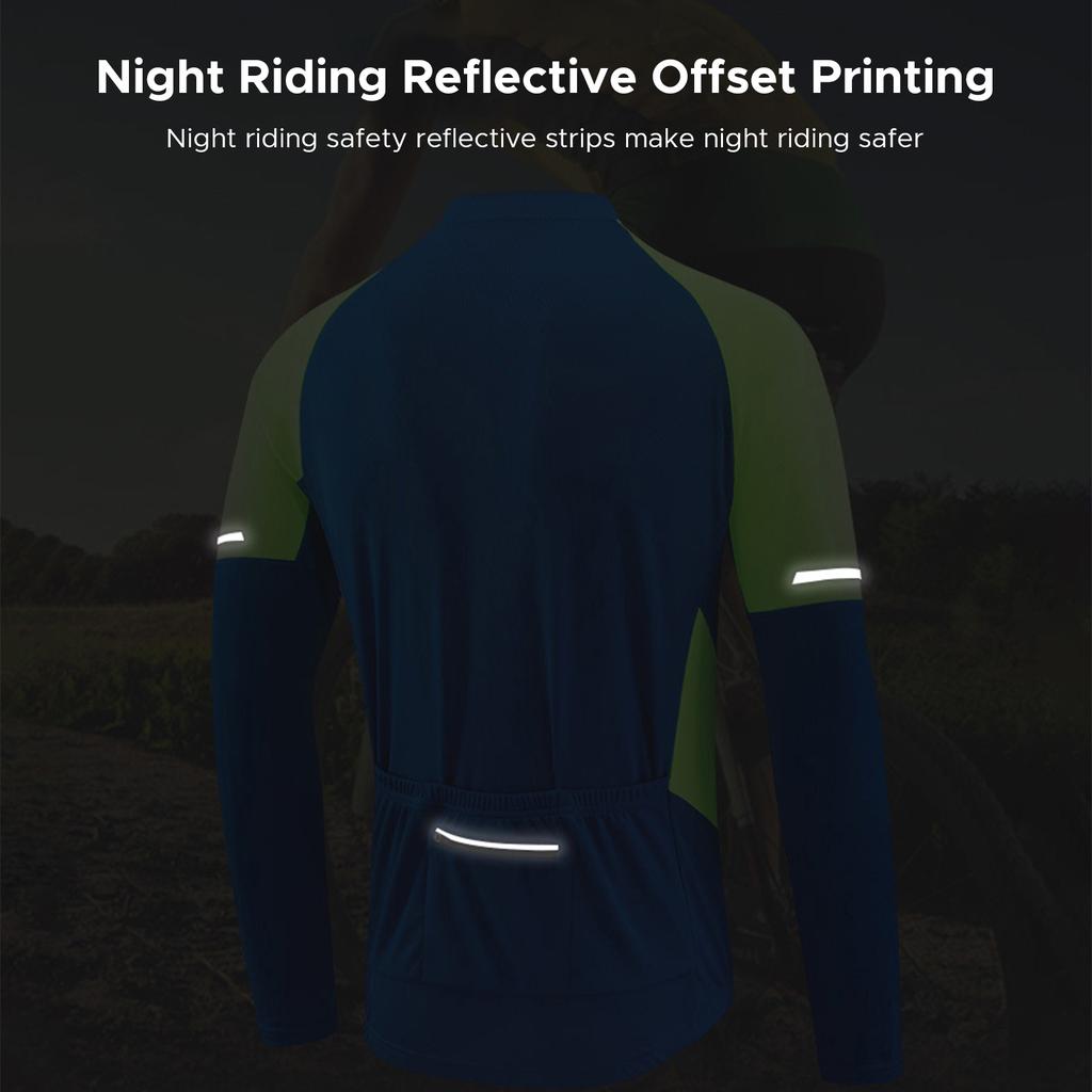 Мужская базовая майка для верховой езды с длинными рукавами и молнией, легкая велосипедная рубашка со светоотражающими полосками