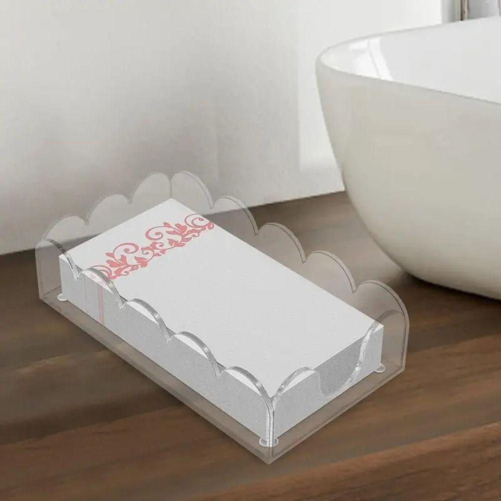 Clear Kitchen Napkin Holder Acrylic Desktop Storage Rack for Disposable Towels