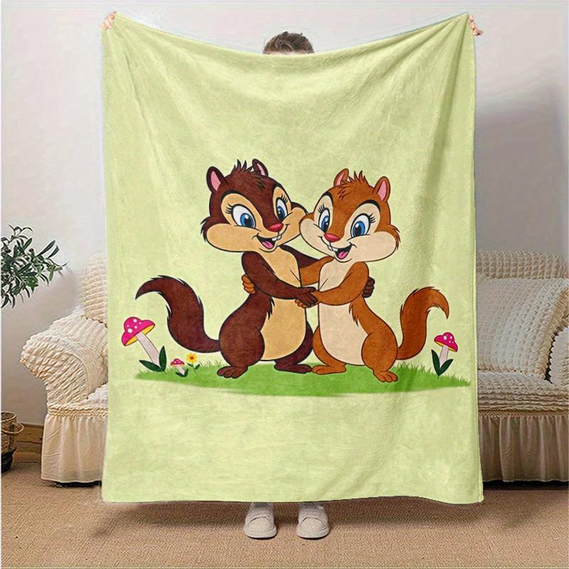 1pc. Cute Cartoon Chipmunks Blanket, Soft and Warm Home Decor Gift for All Seasons, Perfect for Couch, Bed, or Any Room Decoration, Ideal Present for