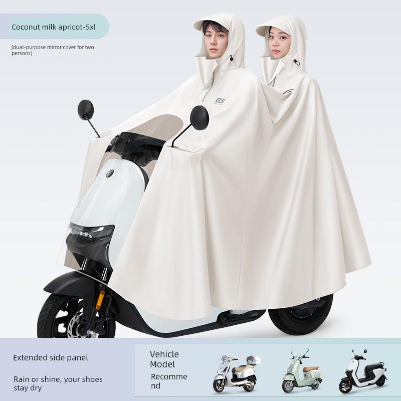Electric Scooter Raincoat for Women, Single-Person, Long, Full-Body, Storm-Proof, Extra Large and Thick, Waterproof Poncho for Riding