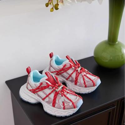 Цыганские стразы ремешок на толстой подошве папины кроссовки женские дышащие модные кроссовки