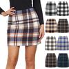 Women's Fashion Casual High Waist Plaid Slim Pencil Half-body Skirt