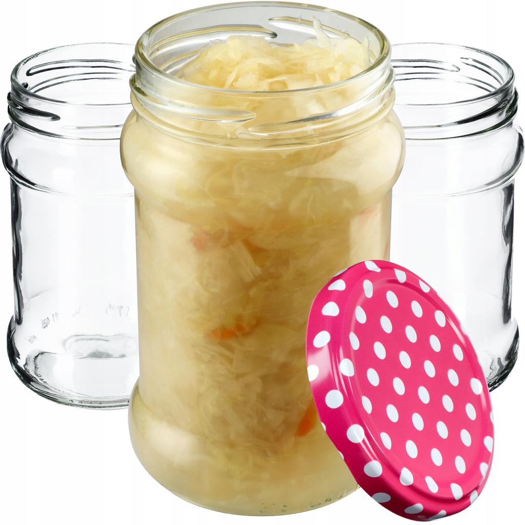 KADAX Seno Preserve Jars 315ml 10pcs 66mm + Lids "Red Peas"