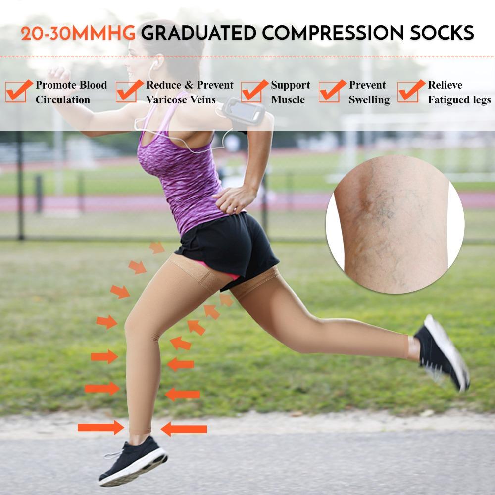 1Pair Firm 20-30 mmHg Graduated Pressure Stockings Open Toe Varicose Veins Stocking Women