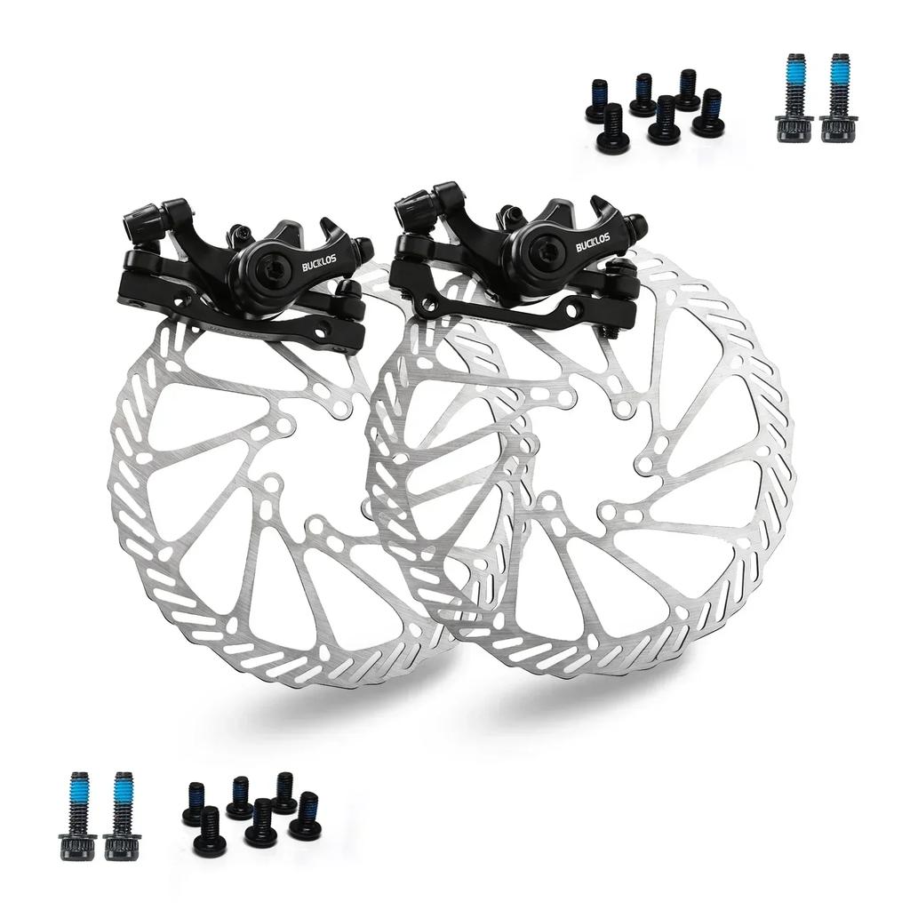 BUCKLOS Комплект тормозных ручек, калиперов, роторов для горного велосипеда (MTB) Передний Задний Линейное притяжение Горный Дорожный Велосипед Механический Дисковый Тормоз Велосипедные Запчасти