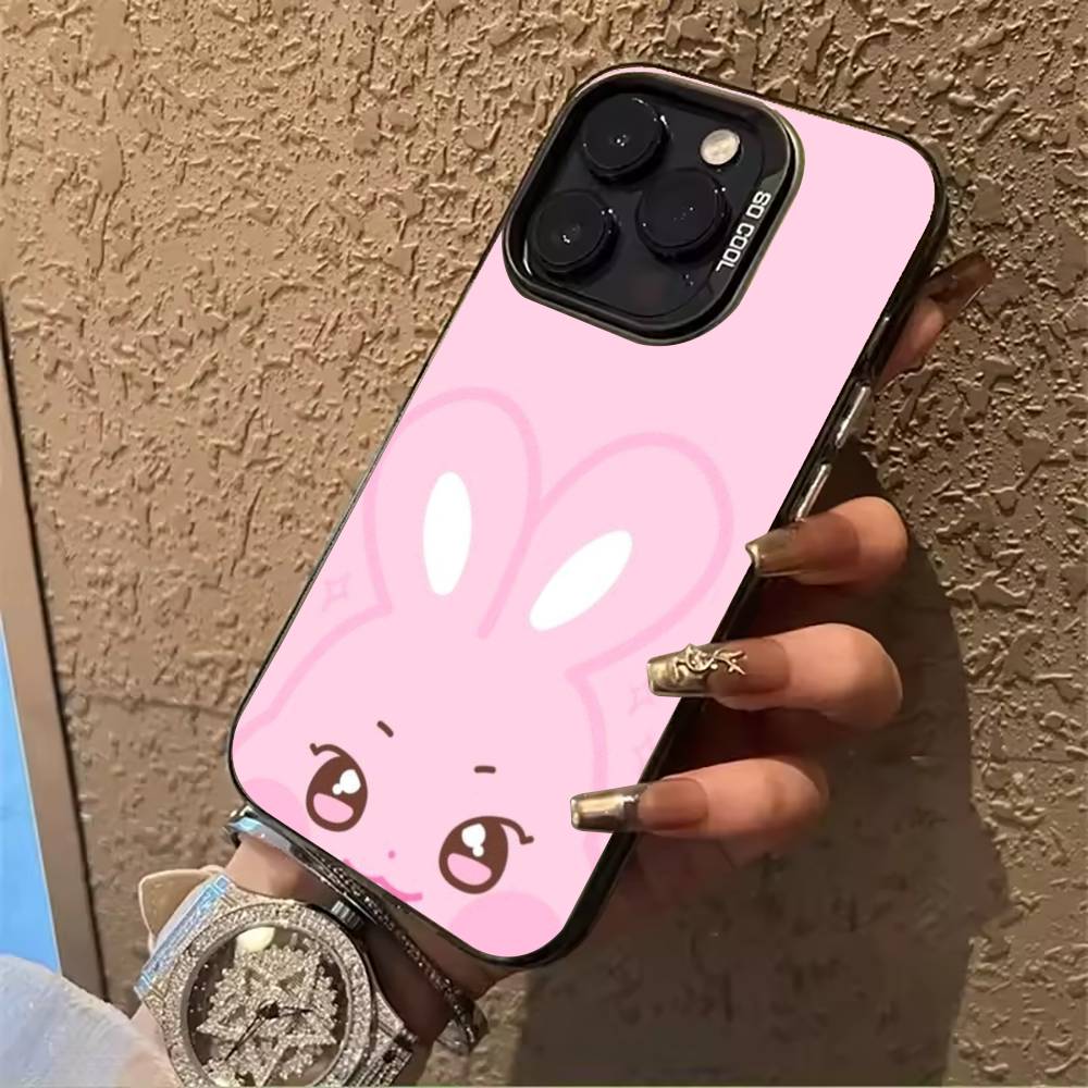 Cute-A-N-I-T-E-E-Z Phone Case For IPhone17 16 11 12 13 14 15 16 Pro Max Plus Cover Colored Silver Funda Bumber