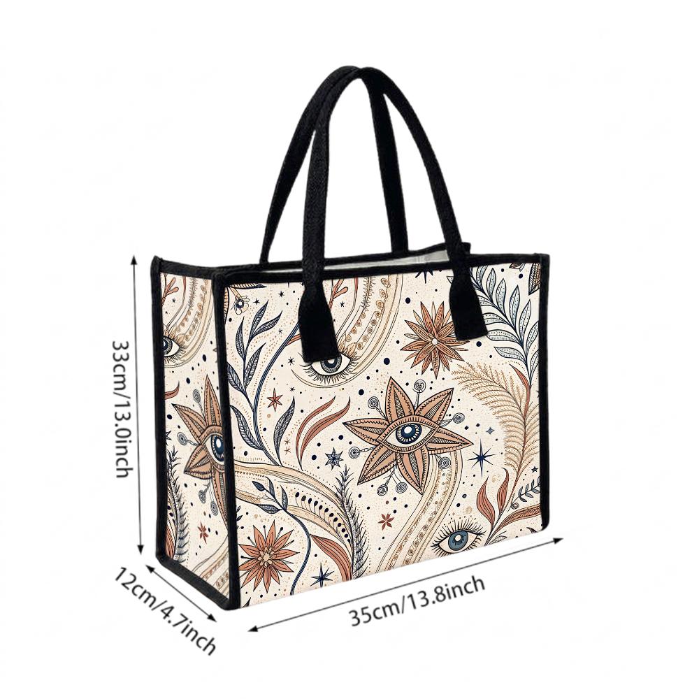 Boho Mystical Eye Printed Fashion Tote Bag Casual Carry Bag for Daily Use