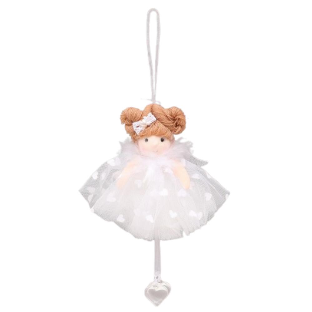 Plush Christmas Wings Angel Pendant Cute Soft Dress Angel Girl Pendant Exquisite Xmas Tree Hanging Decoration Children Gifts
