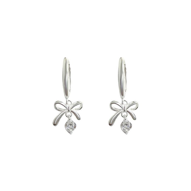 Bow-knot Drop Earrings for Women Exquisite Light Luxurious High-end Sweet and Everyday Earrings