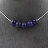 Stones and Minerals. Necklace 5 Beads Lapis Lazuli 8 Mm. Stainless Steel Chain Necklace Women Men. Customizable Size.