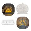 Halloween Pumpkin Candle Holder Mold Flexible Silicone Candlestick Molds Handmade Concrete Planter Cement Molds Decors