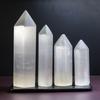 Factory Bulk Natural Selenite Crystal Tower Single Point Carved Feng Shui Collectible Home Decor