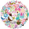 50 Coconut Girl Graffiti Stickers Guitar Laptop Suitcase DIY Waterproof Stickers