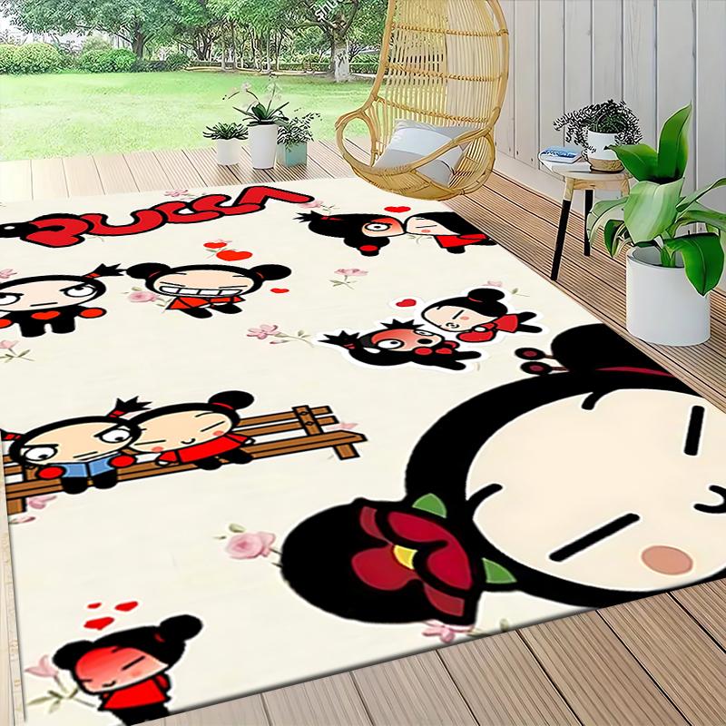 1Pc Pucca'S Love Adventures Carpet Rug Customizable Soft Washable Antislip Home Living Room Sofa Mats Personalized Rug 0917298