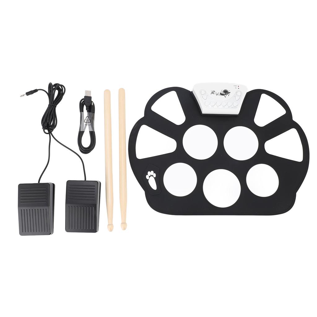 Hand Rolled Drum Pad Portable Electronic Drum Pad Foldable Silicone Hand Roll Electronic Drum Jazz